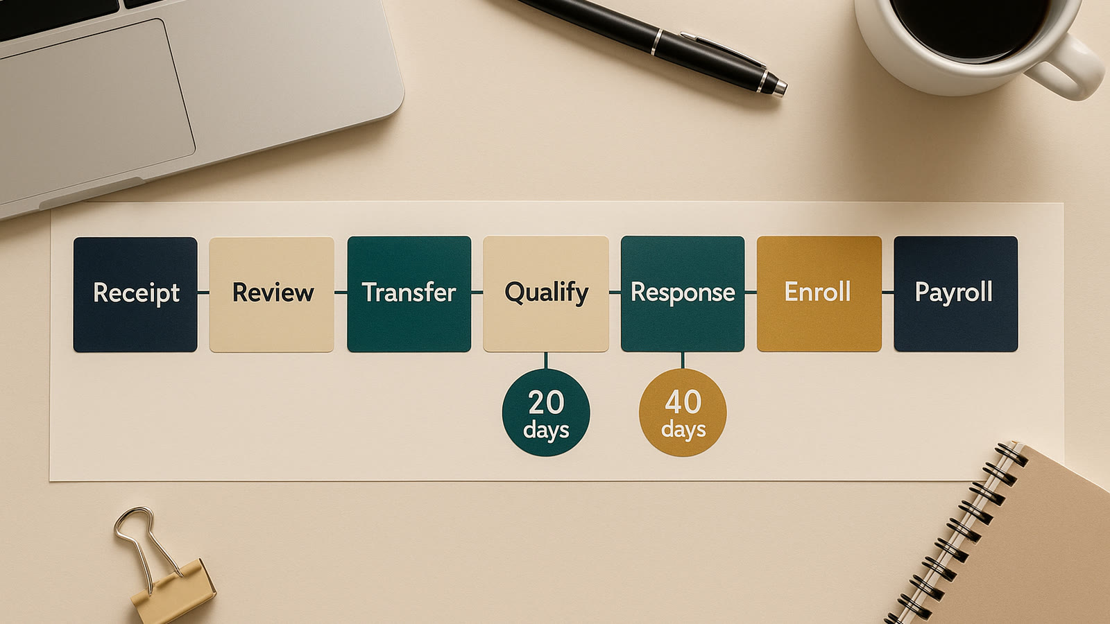 QMCSO workflow from employer receipt through plan enrollment and payroll withholding
